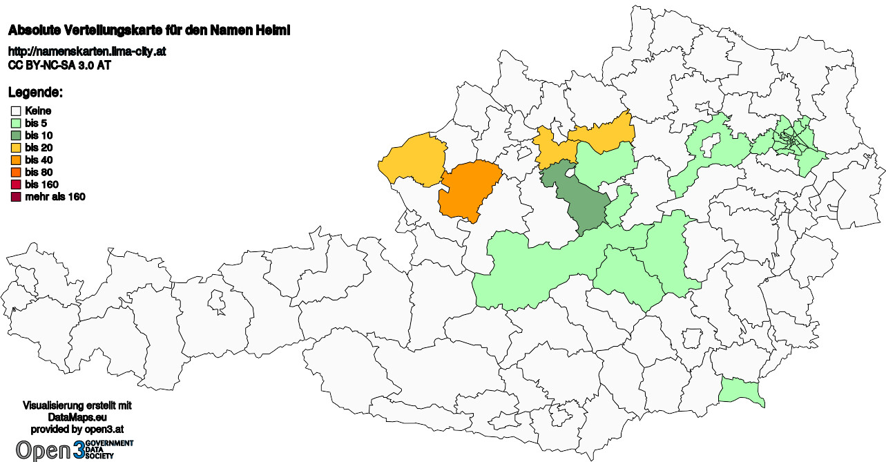 Absolute Verteilungskarten Nachnamen Heiml