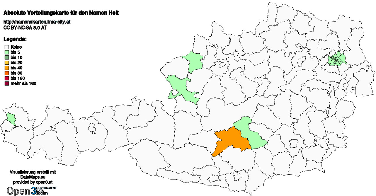 Absolute Verteilungskarten Nachnamen Heit