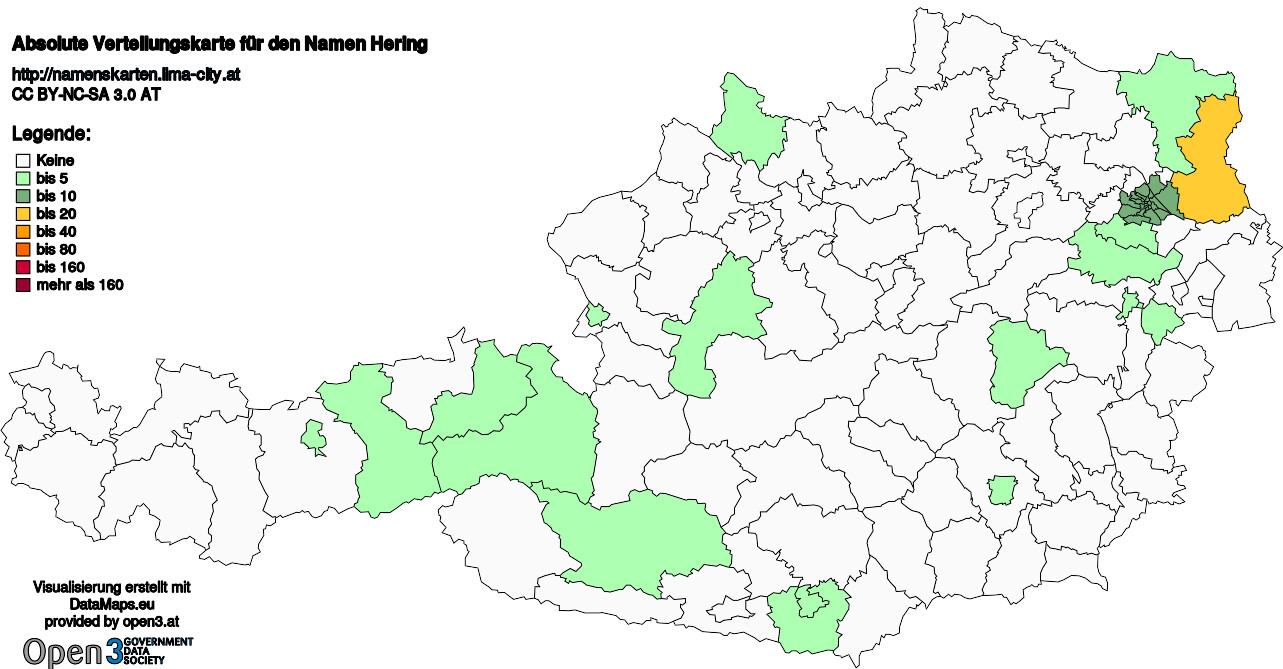 Absolute Verteilungskarten Nachnamen Hering