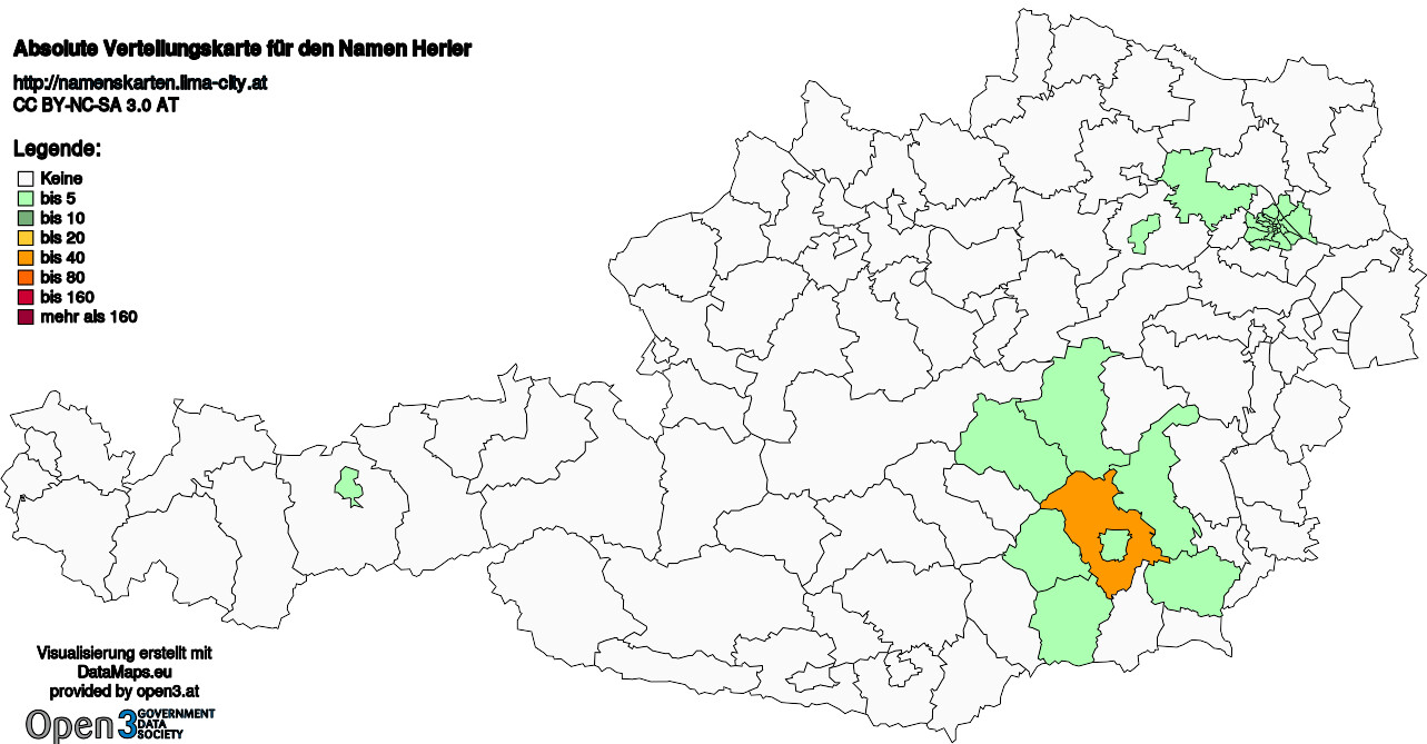 Absolute Verteilungskarten Nachnamen Herler