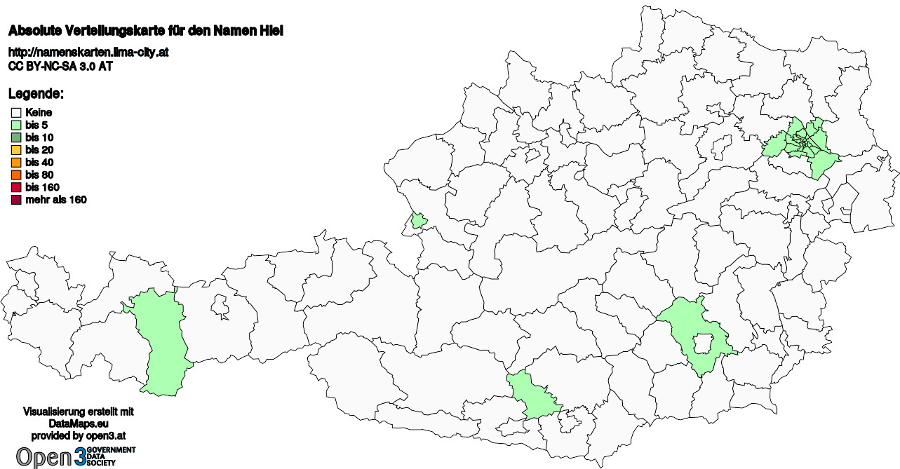 Absolute Verteilungskarten Nachnamen Hiel