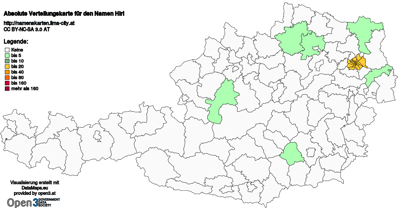 Absolute Verteilungskarten Nachnamen Hirl