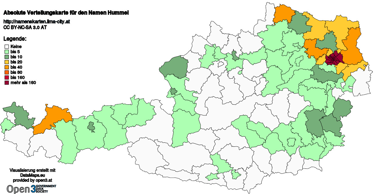 Absolute Verteilungskarten Nachnamen Hummel