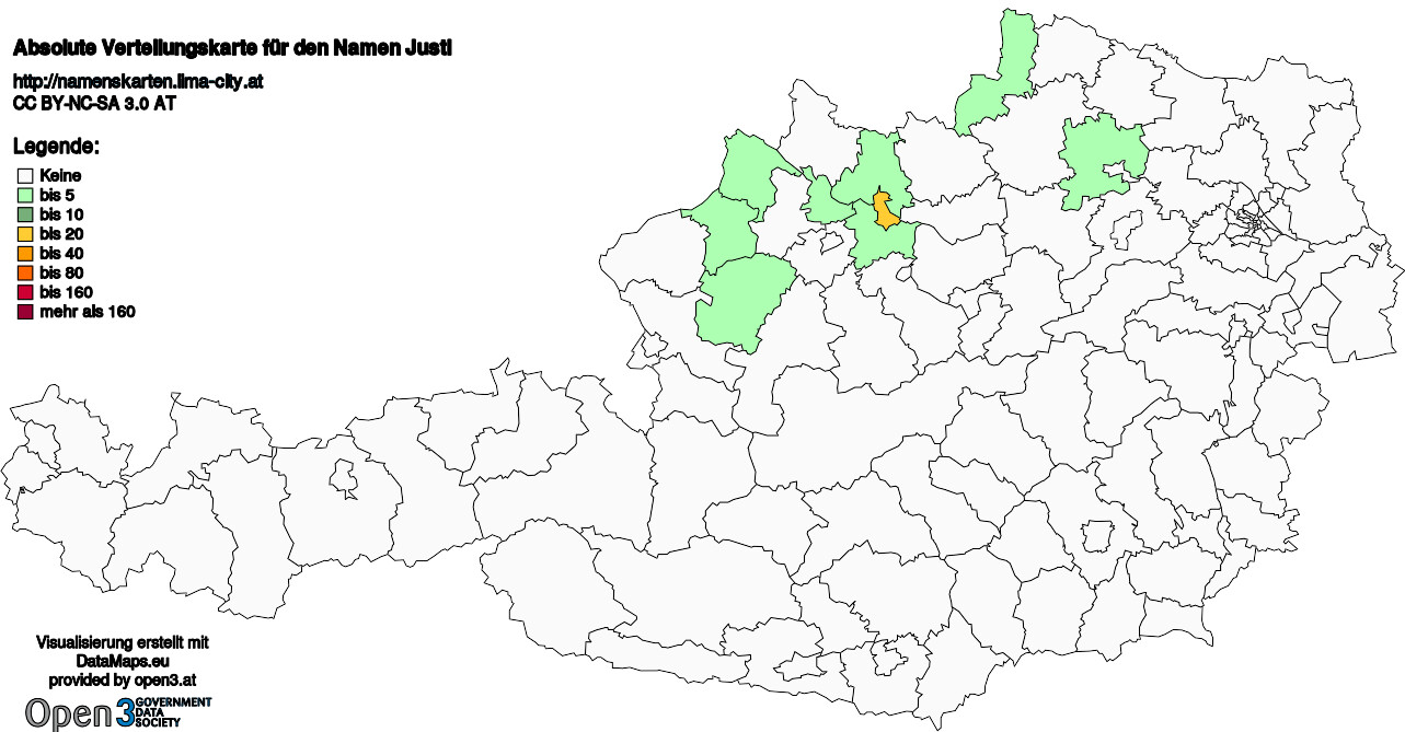 Absolute Verteilungskarten Nachnamen Justl