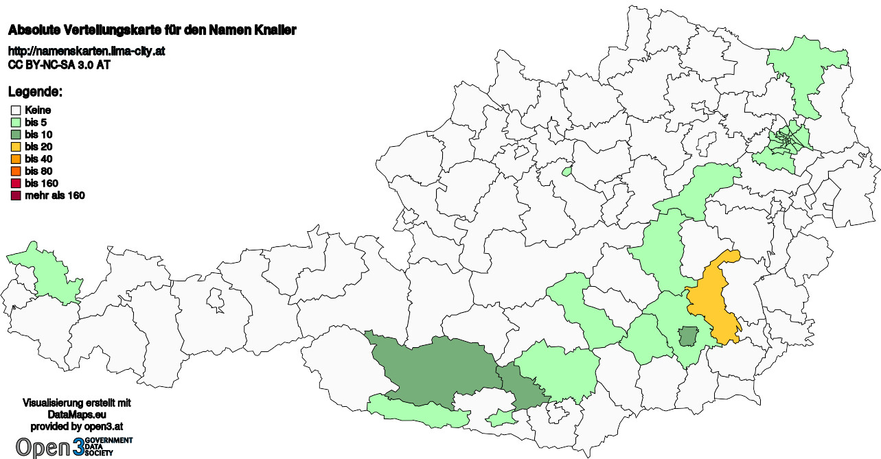 Absolute Verteilungskarten Nachnamen Knaller