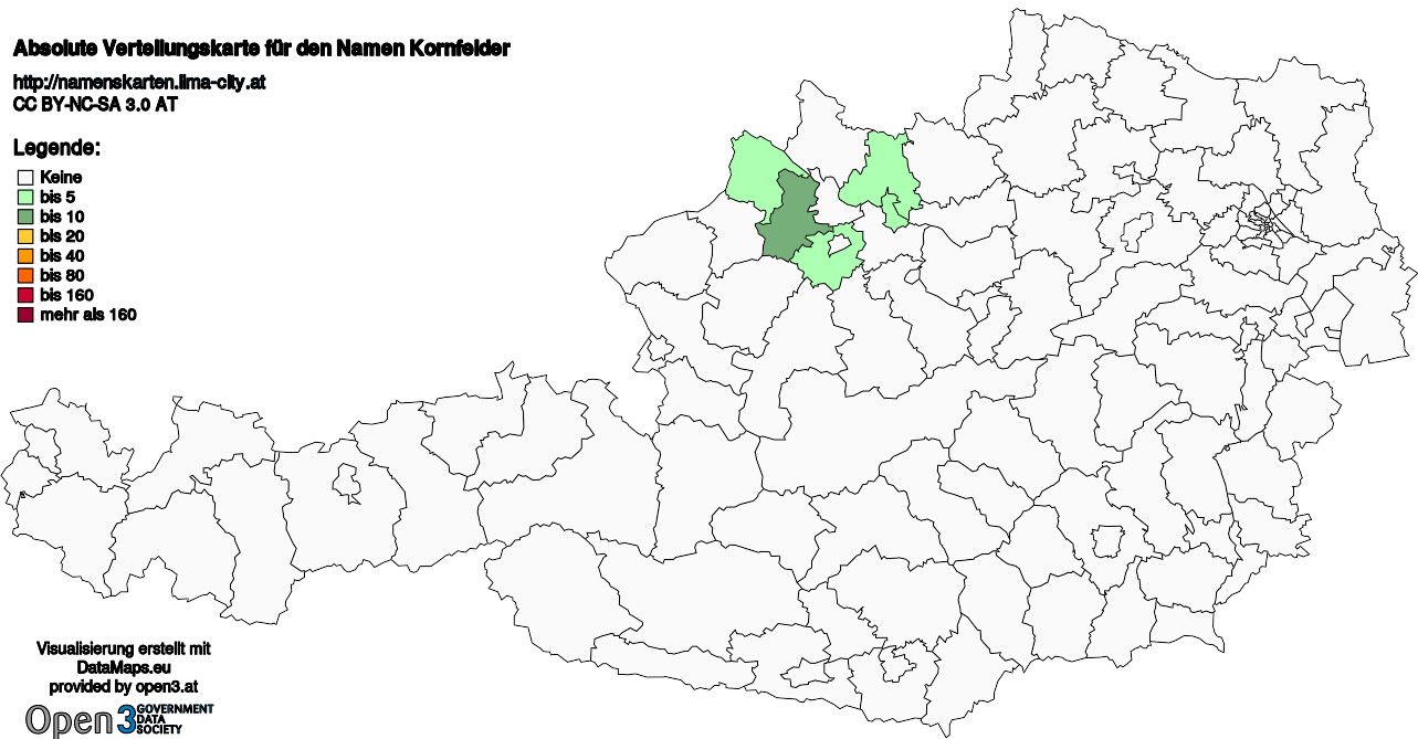 Absolute Verteilungskarten Nachnamen Kornfelder