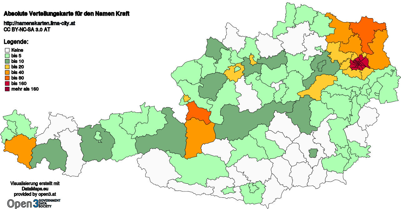 Absolute Verteilungskarten Nachnamen Kraft