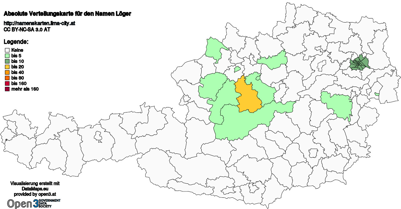 Absolute Verteilungskarten Nachnamen Löger