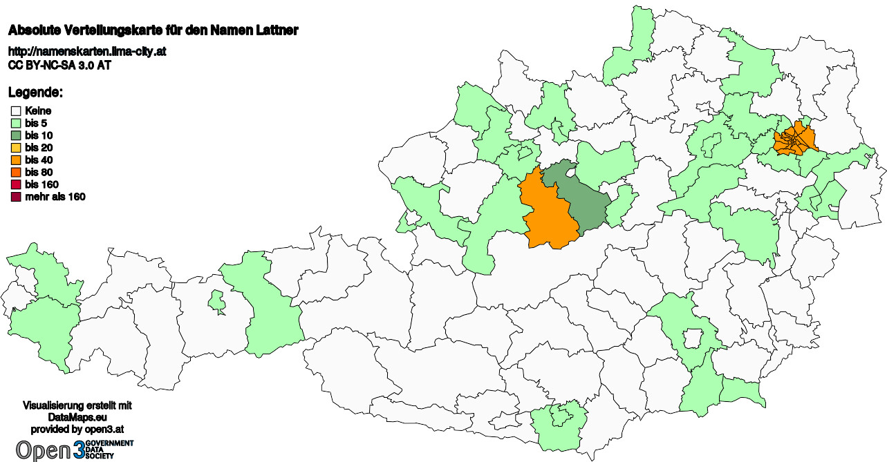 Absolute Verteilungskarten Nachnamen Lattner