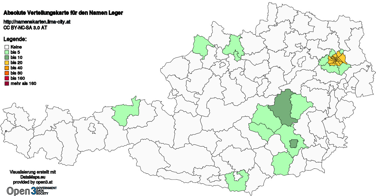 Absolute Verteilungskarten Nachnamen Leger