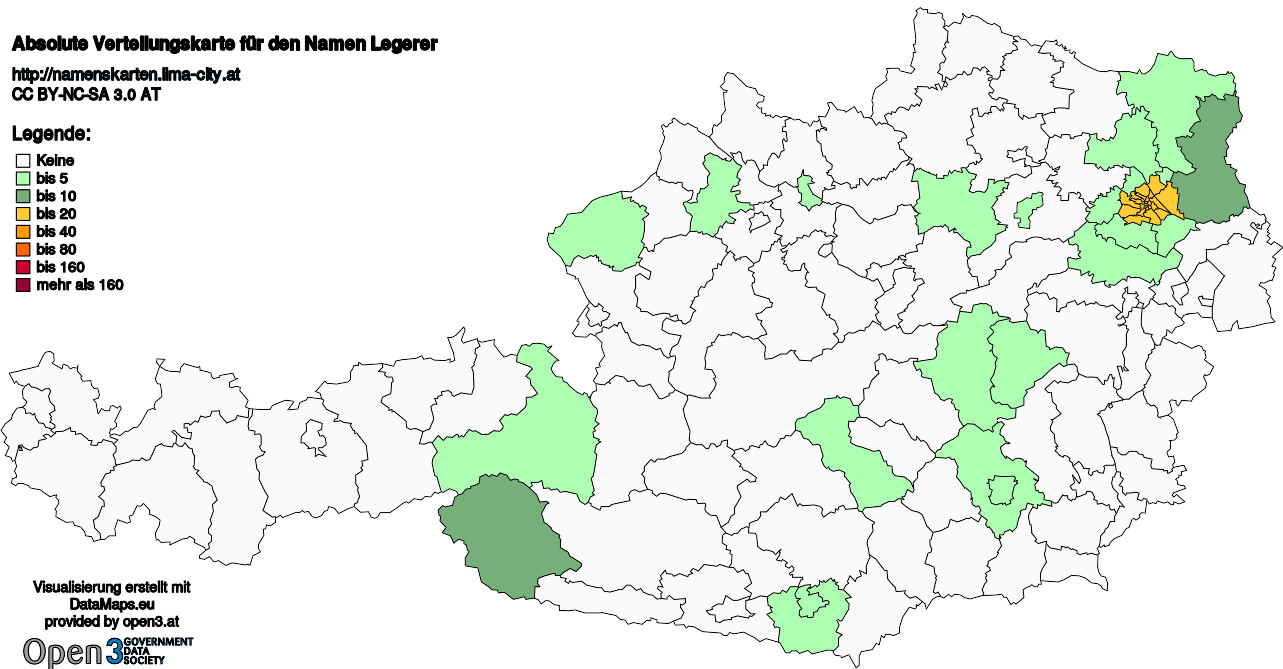 Absolute Verteilungskarten Nachnamen Legerer