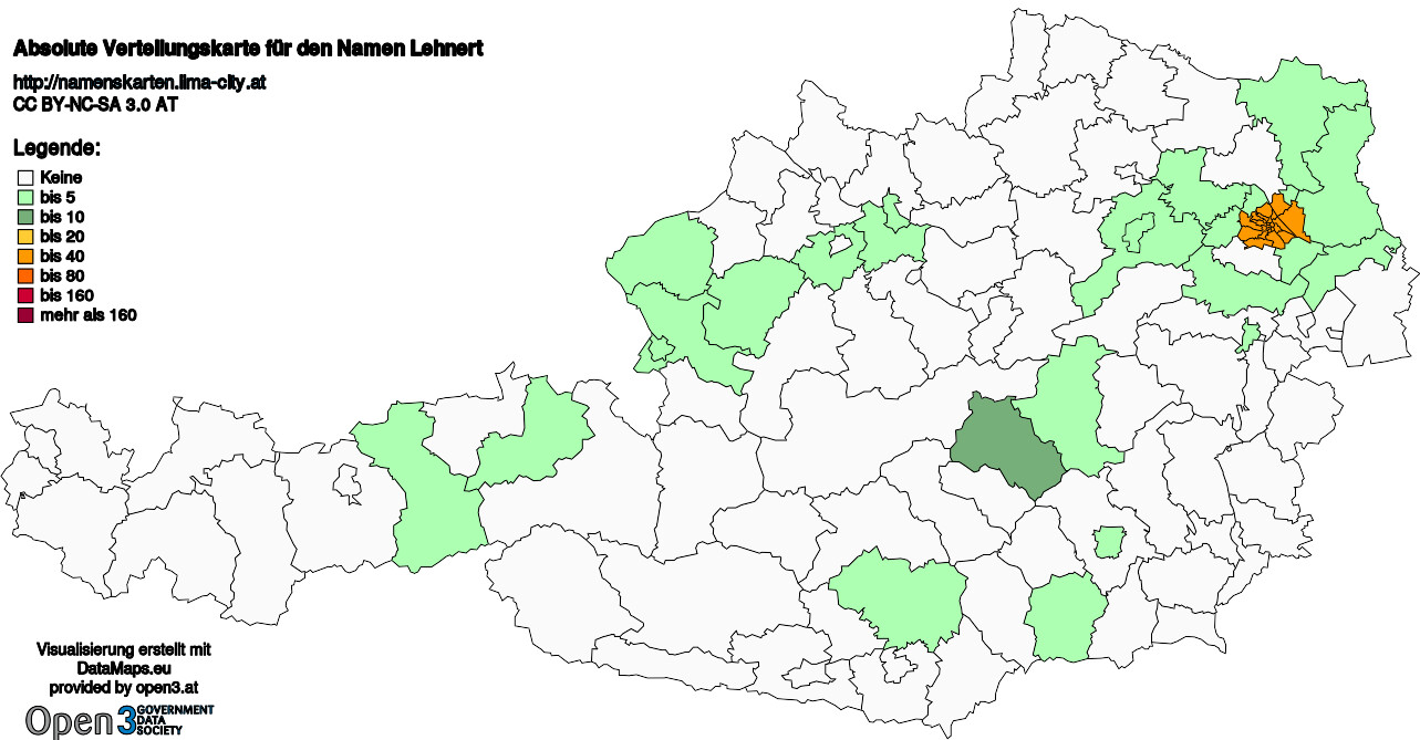 Absolute Verteilungskarten Nachnamen Lehnert