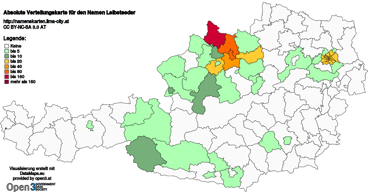 Absolute Verteilungskarten Nachnamen Leibetseder