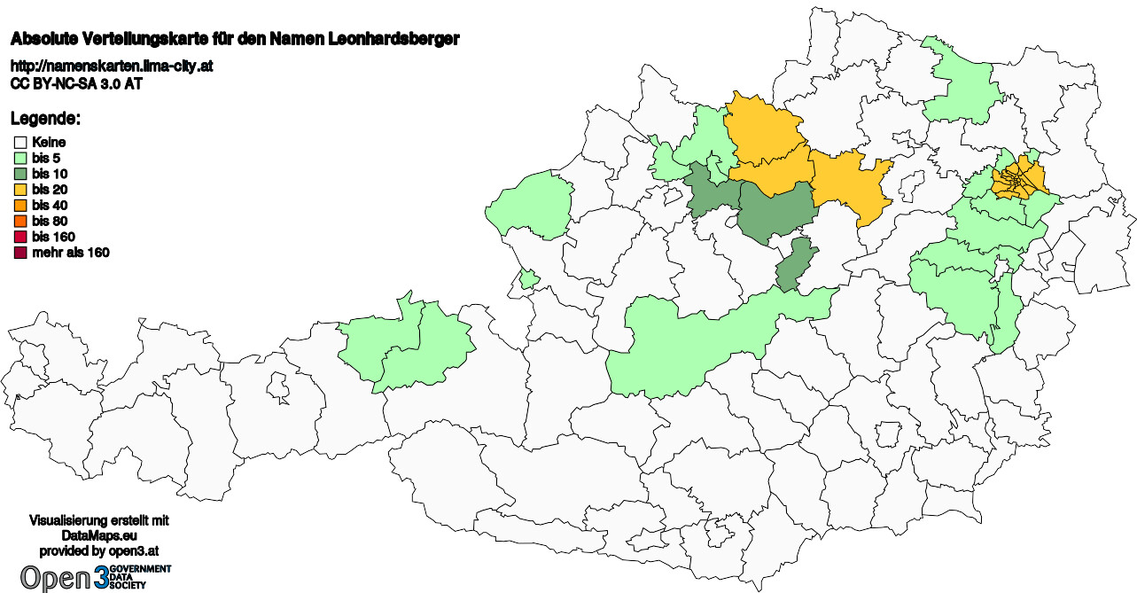 Absolute Verteilungskarten Nachnamen Leonhardsberger