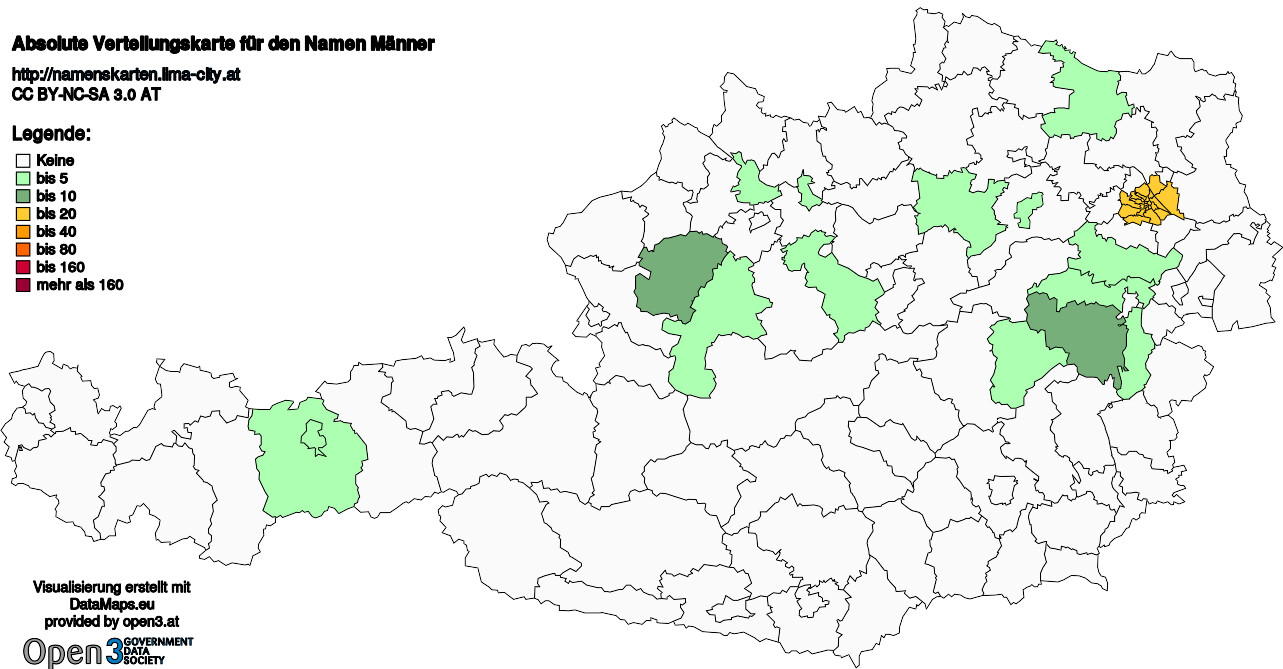 Absolute Verteilungskarten Nachnamen Männer