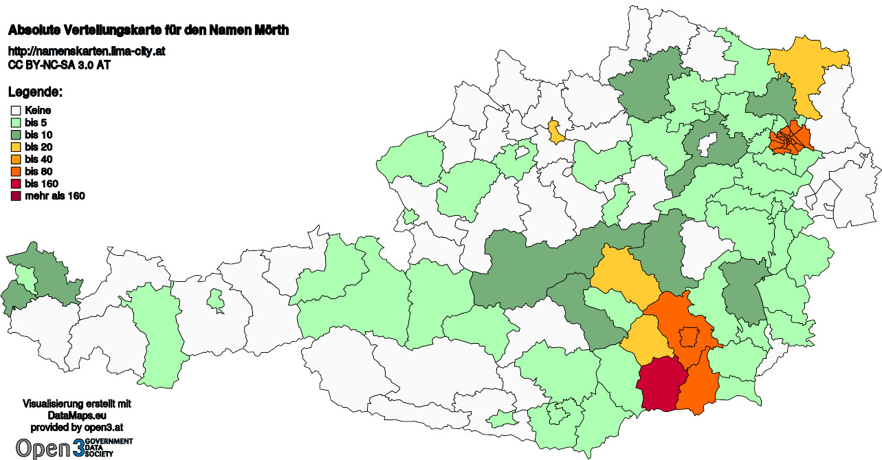 Absolute Verteilungskarten Nachnamen Mörth