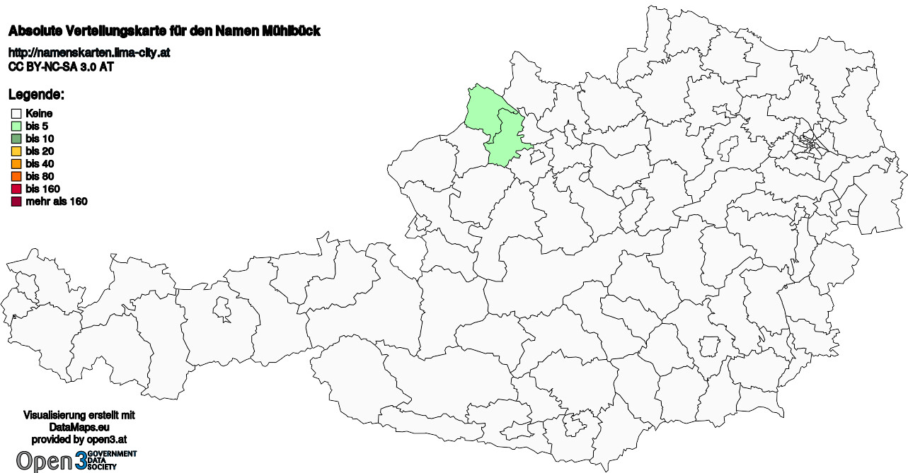 Absolute Verteilungskarten Nachnamen Mühlbück