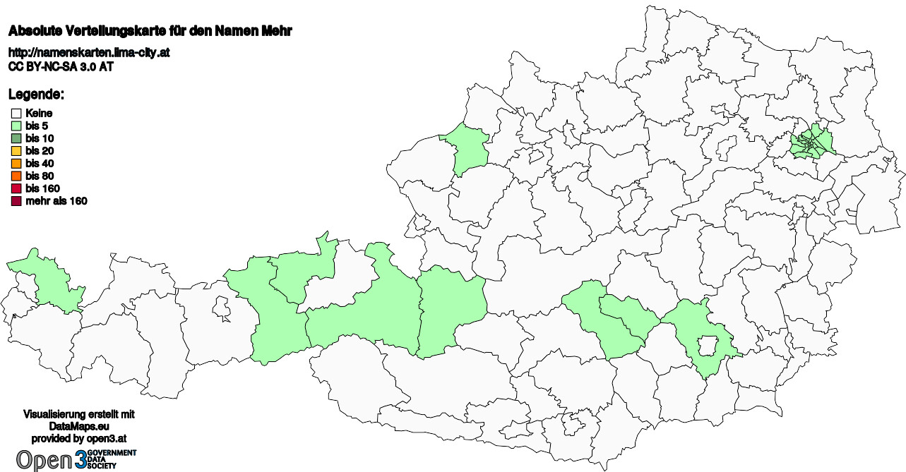 Absolute Verteilungskarten Nachnamen Mehr