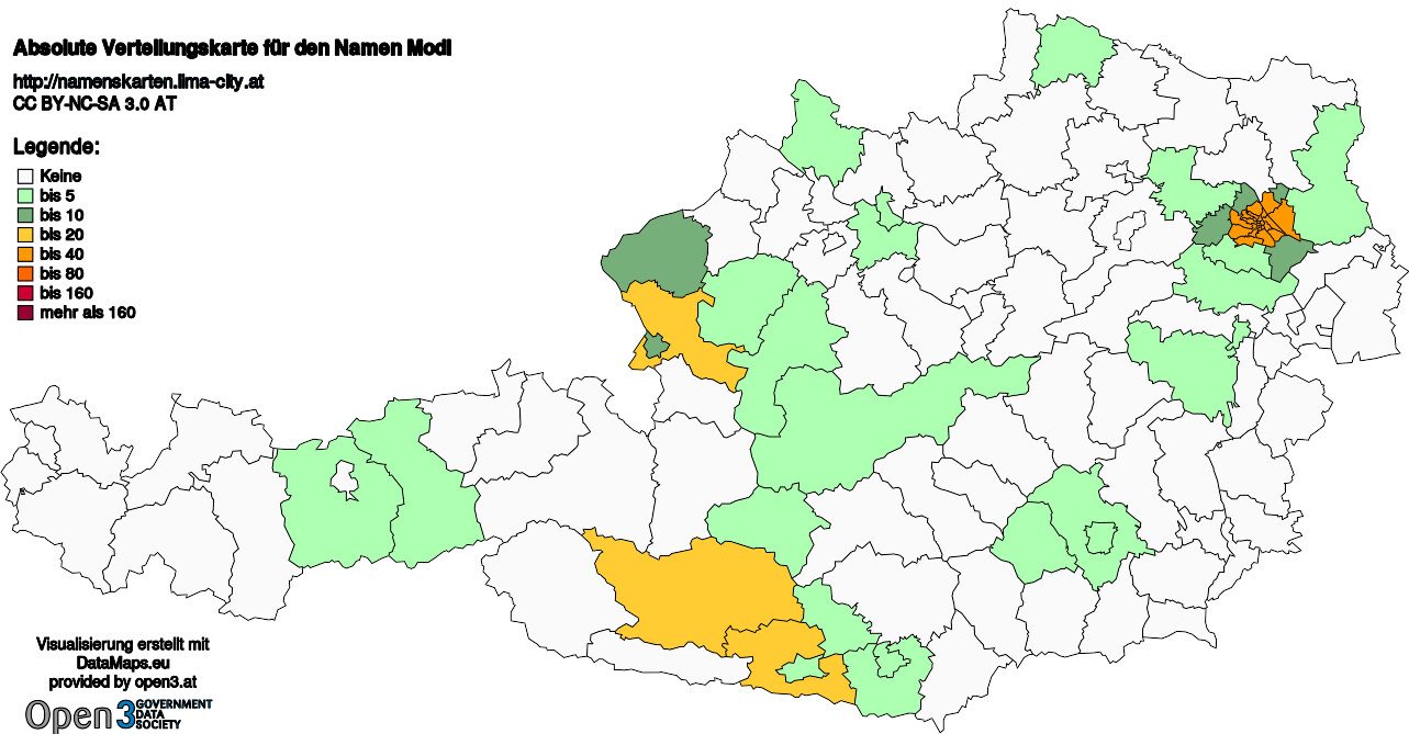 Absolute Verteilungskarten Nachnamen Modl