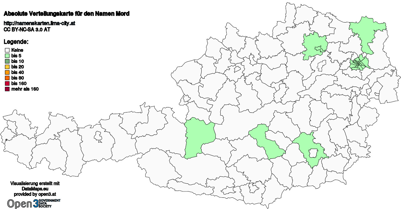 Absolute Verteilungskarten Nachnamen Mord