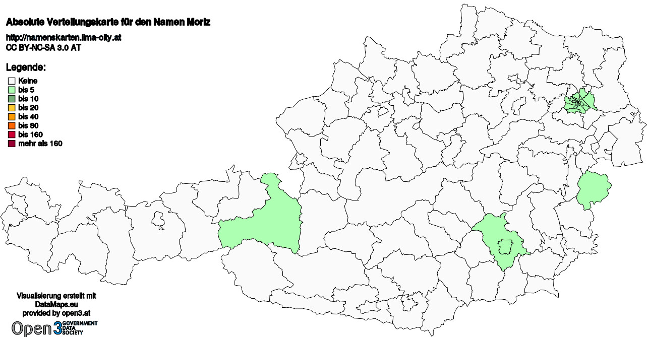 Absolute Verteilungskarten Nachnamen Moriz