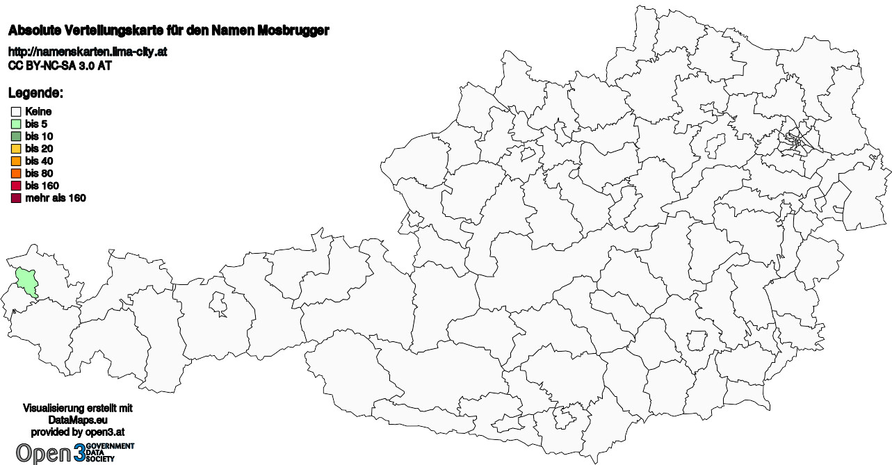 Absolute Verteilungskarten Nachnamen Mosbrugger