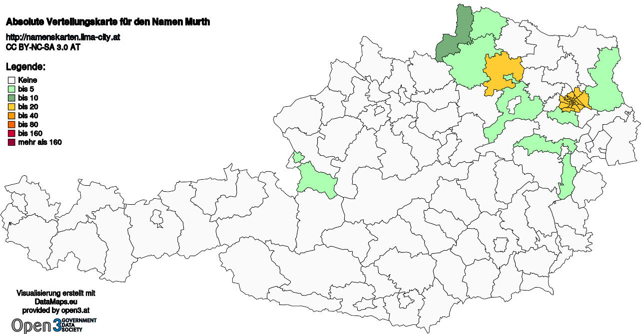 Absolute Verteilungskarten Nachnamen Murth