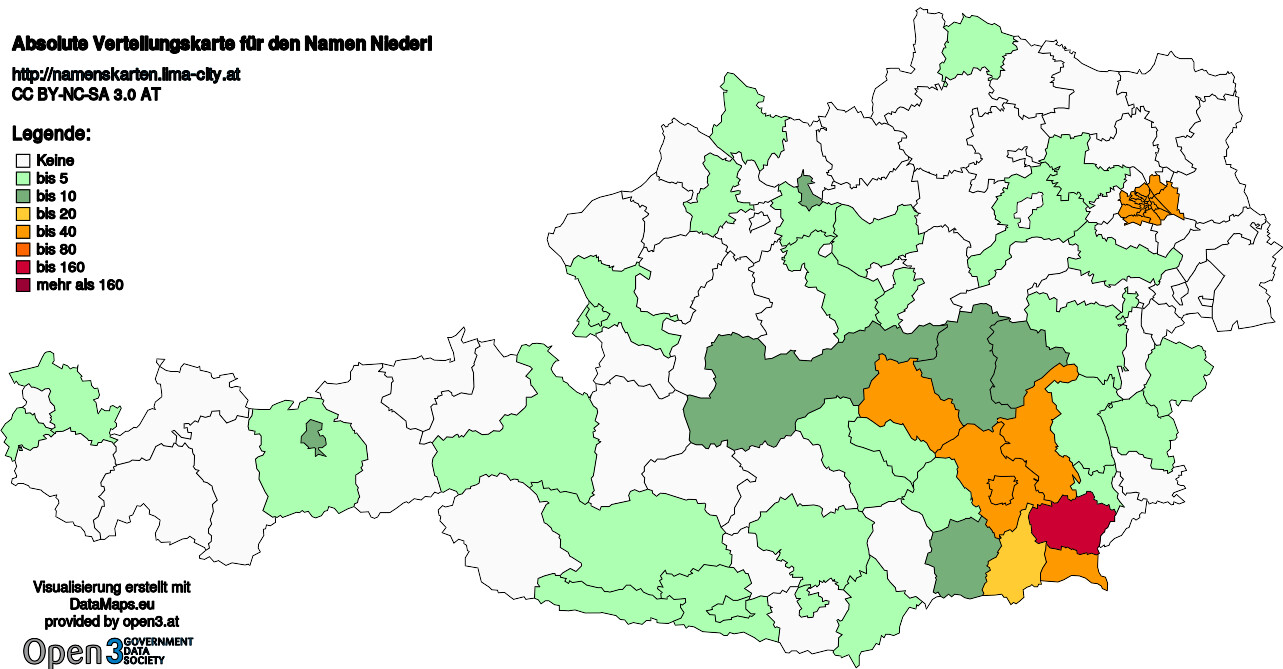 Absolute Verteilungskarten Nachnamen Niederl