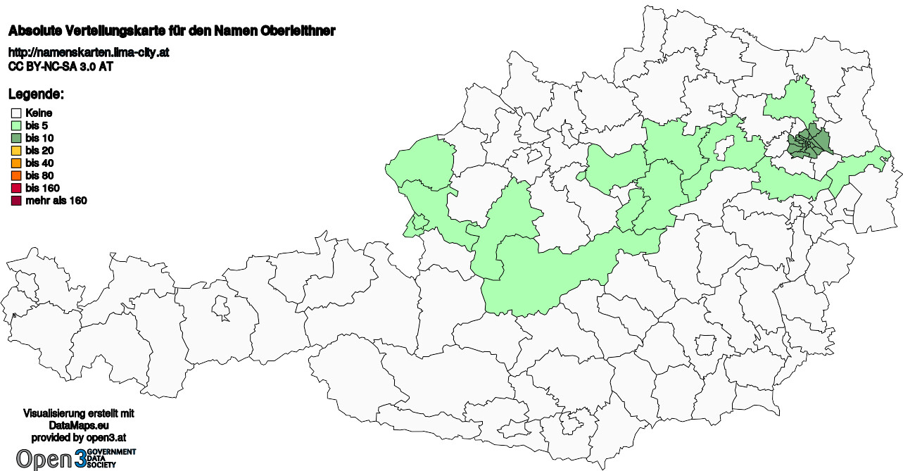 Absolute Verteilungskarten Nachnamen Oberleithner