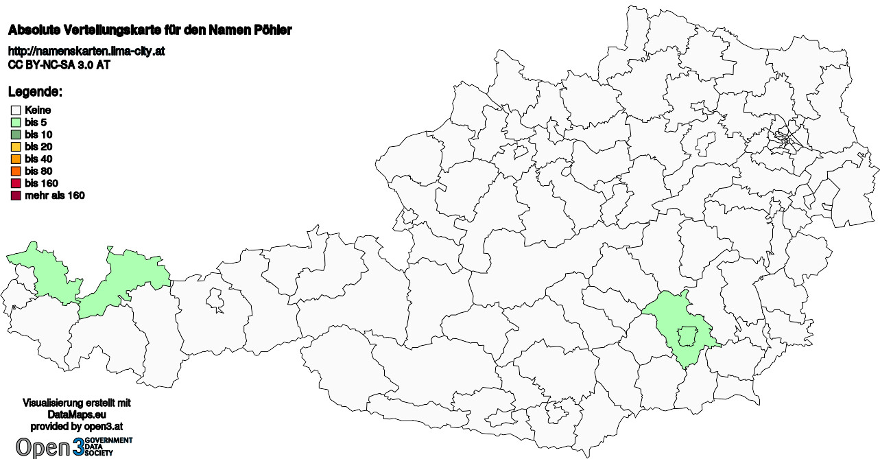 Absolute Verteilungskarten Nachnamen Pöhler