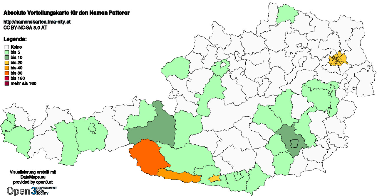 Absolute Verteilungskarten Nachnamen Patterer