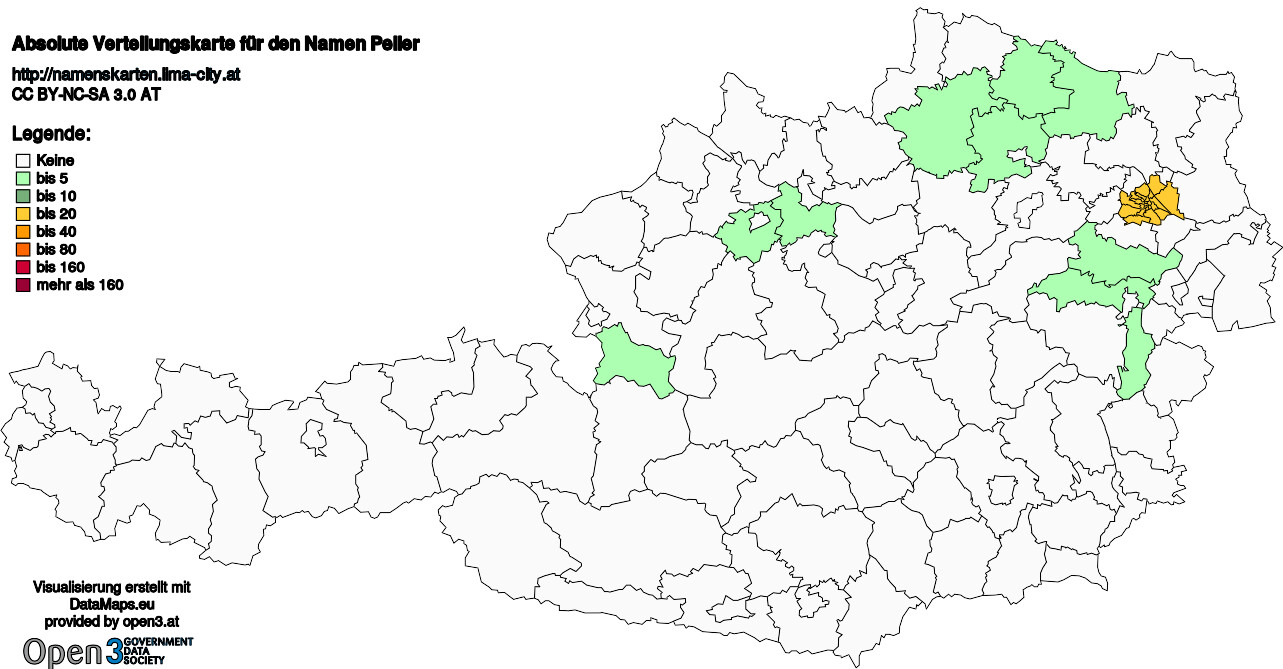 Absolute Verteilungskarten Nachnamen Peller