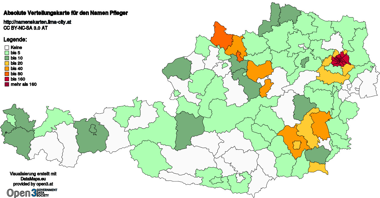 Absolute Verteilungskarten Nachnamen Pfleger