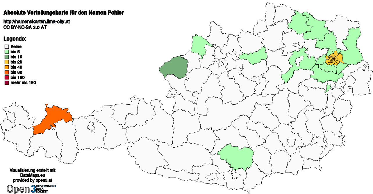 Absolute Verteilungskarten Nachnamen Pohler