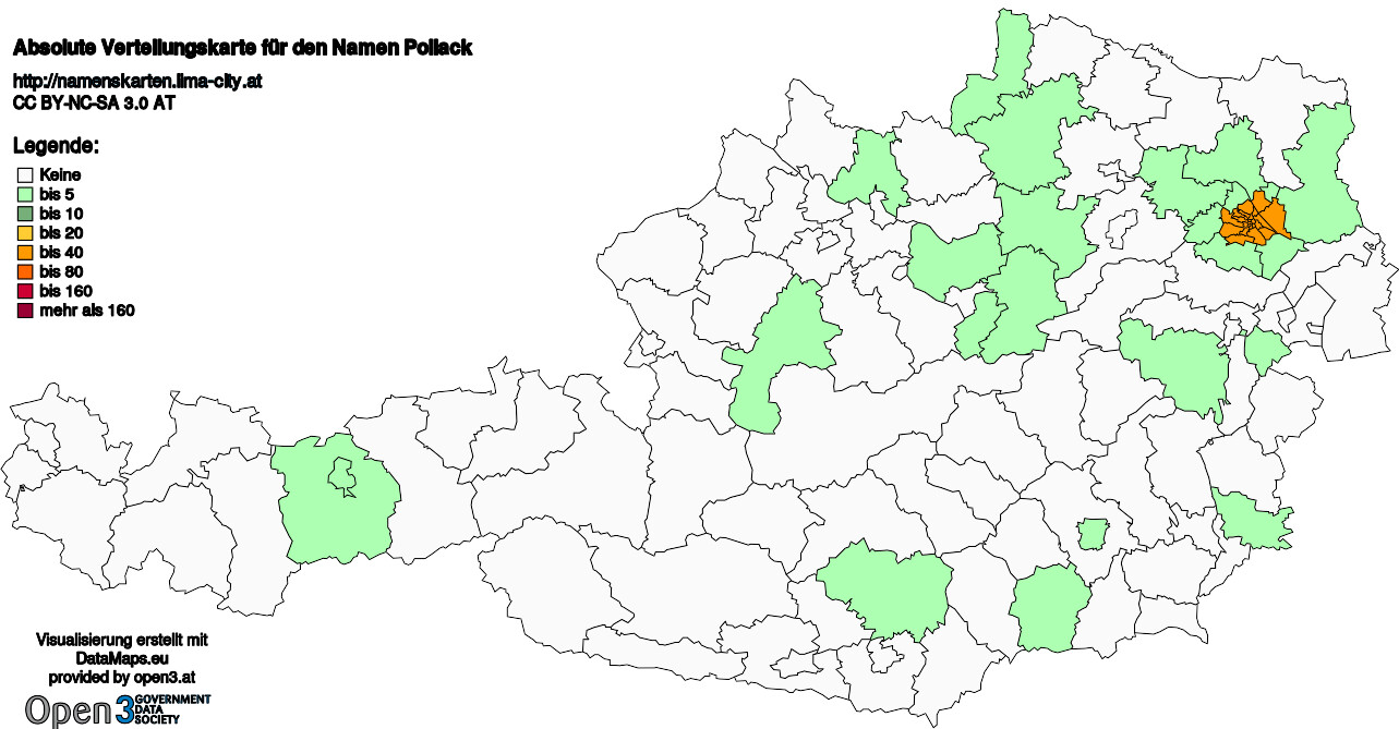 Absolute Verteilungskarten Nachnamen Pollack