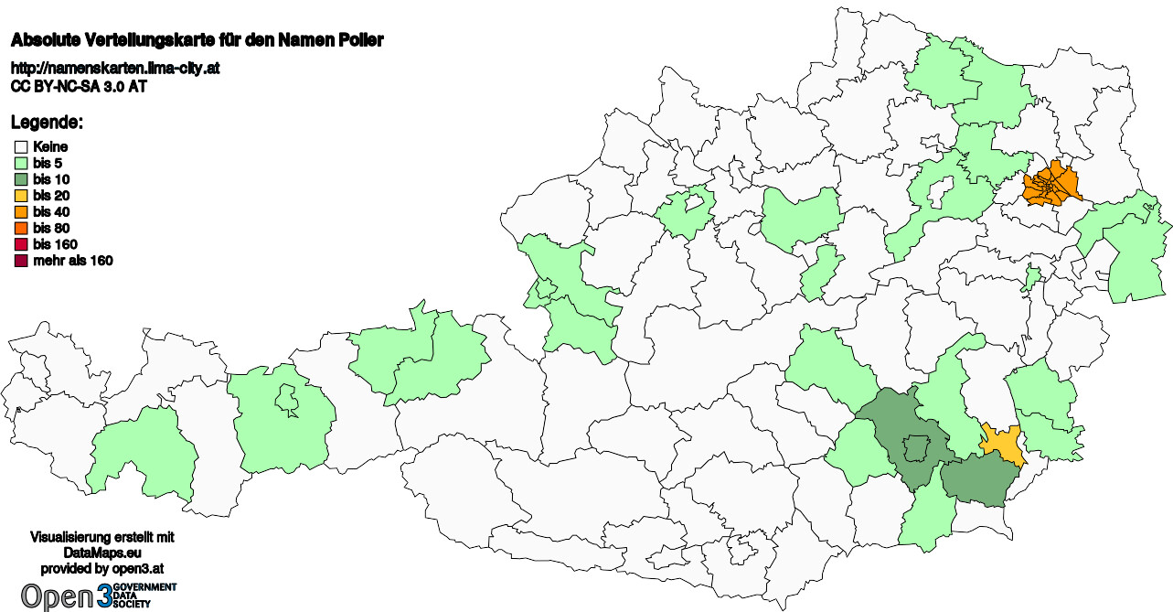 Absolute Verteilungskarten Nachnamen Poller