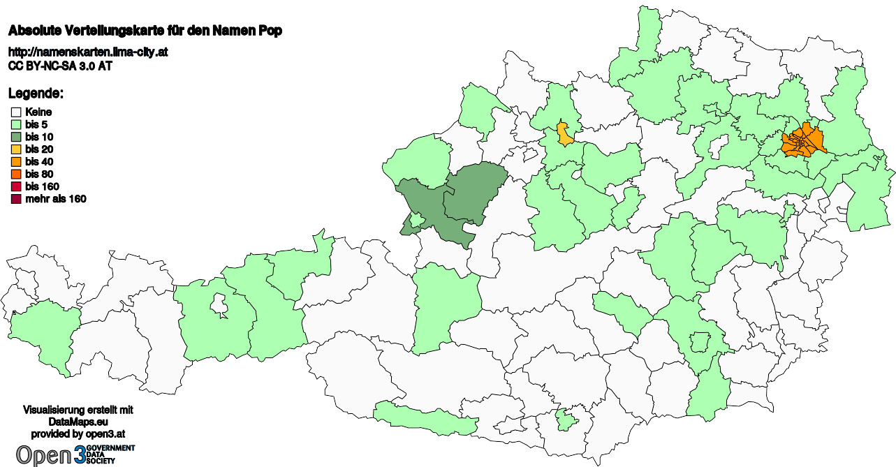 Absolute Verteilungskarten Nachnamen Pop