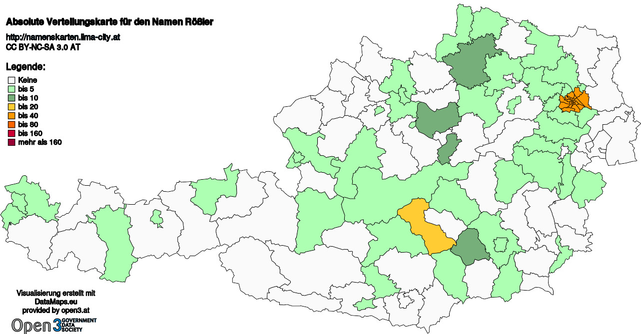 Absolute Verteilungskarten Nachnamen Rößler