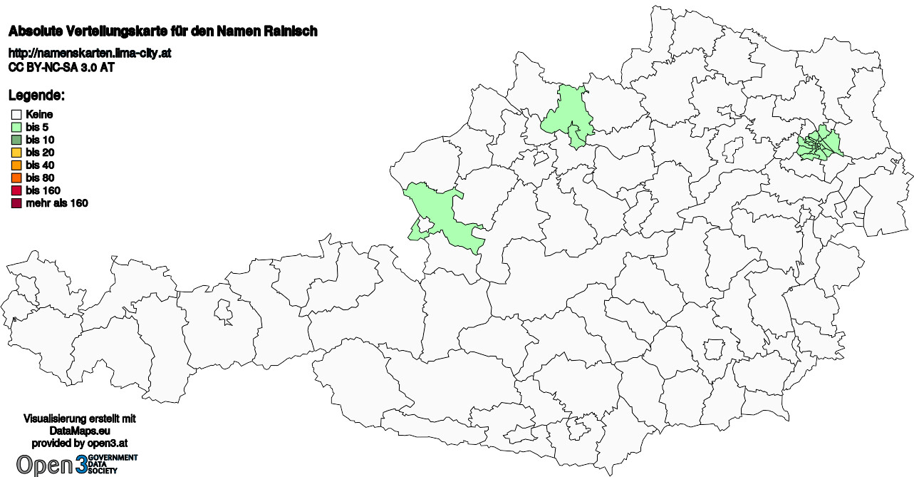 Absolute Verteilungskarten Nachnamen Rainisch