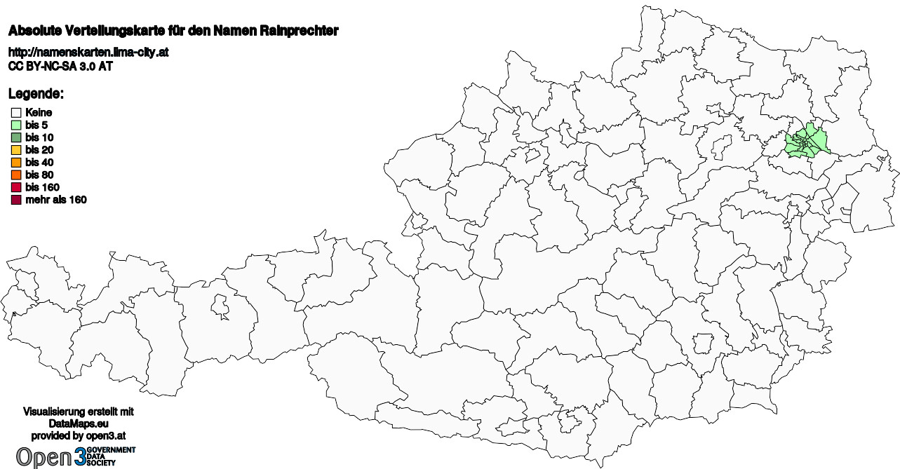 Absolute Verteilungskarten Nachnamen Rainprechter