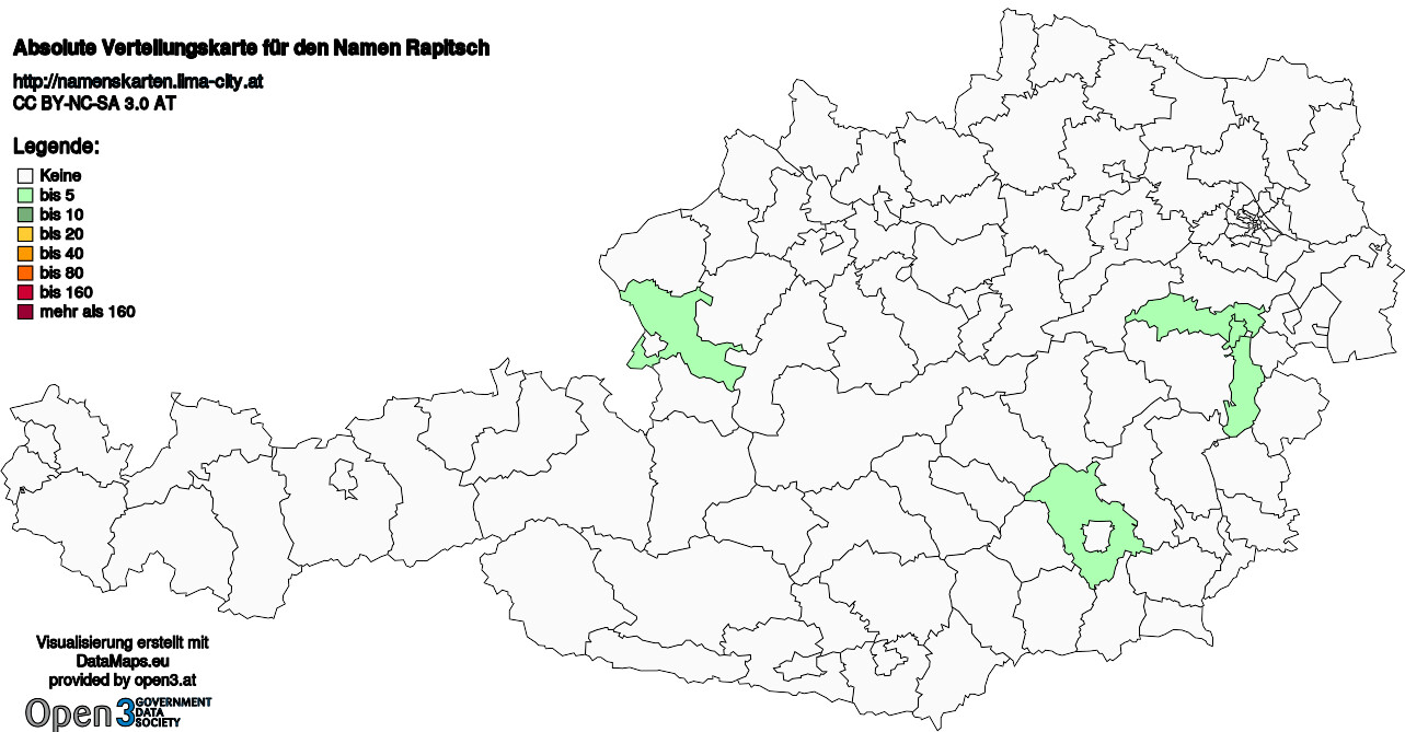 Absolute Verteilungskarten Nachnamen Rapitsch