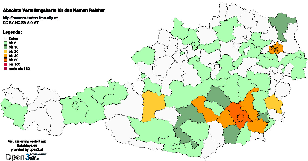 Absolute Verteilungskarten Nachnamen Reicher