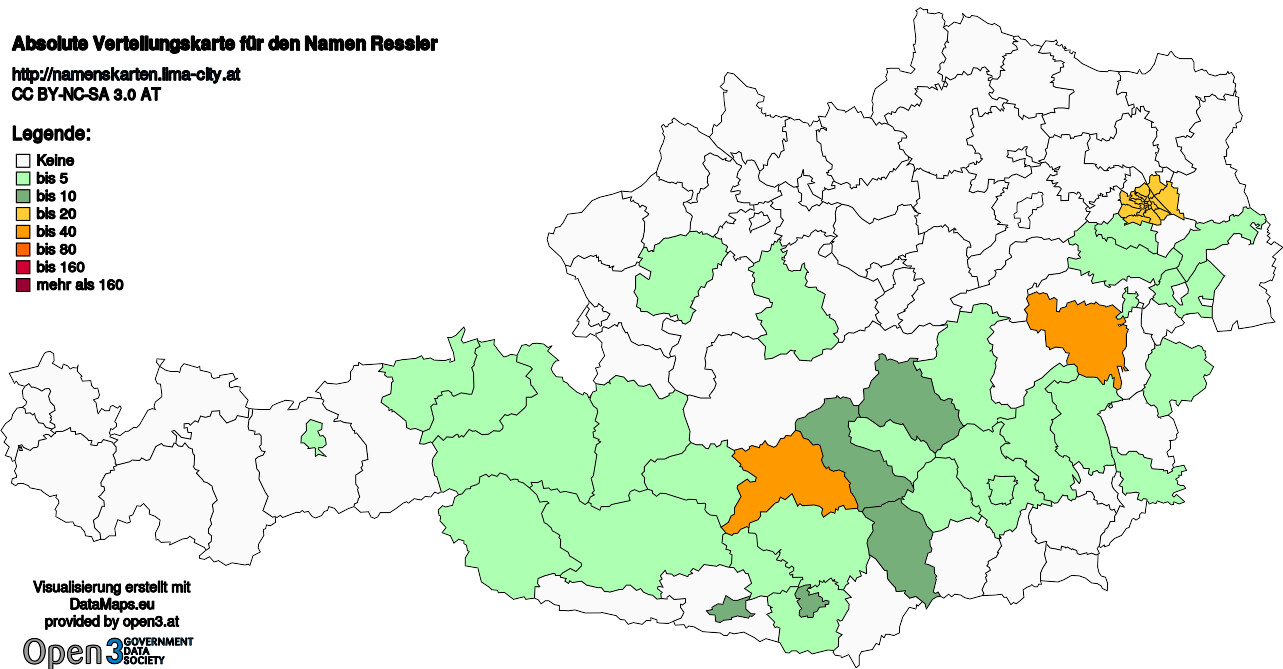 Absolute Verteilungskarten Nachnamen Ressler