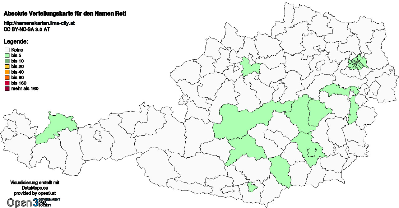 Absolute Verteilungskarten Nachnamen Retl