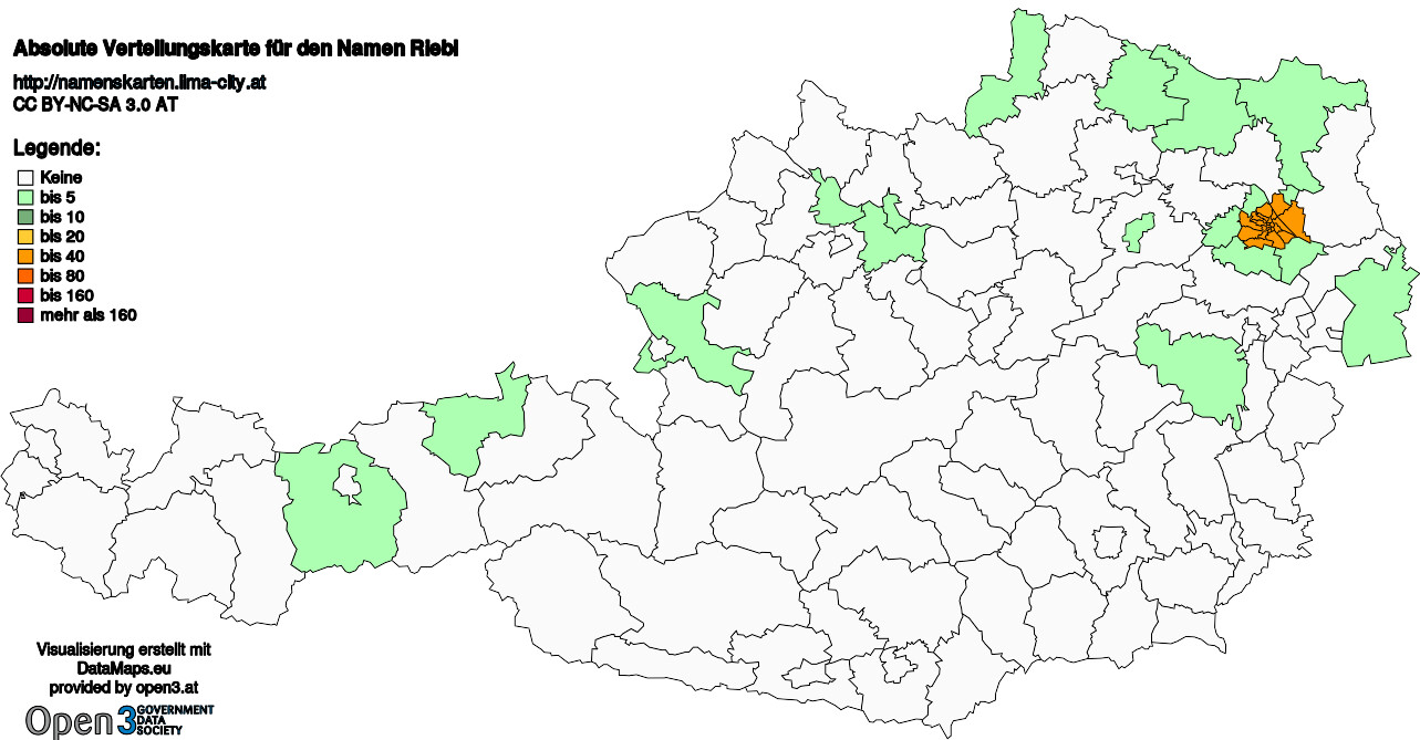 Absolute Verteilungskarten Nachnamen Riebl