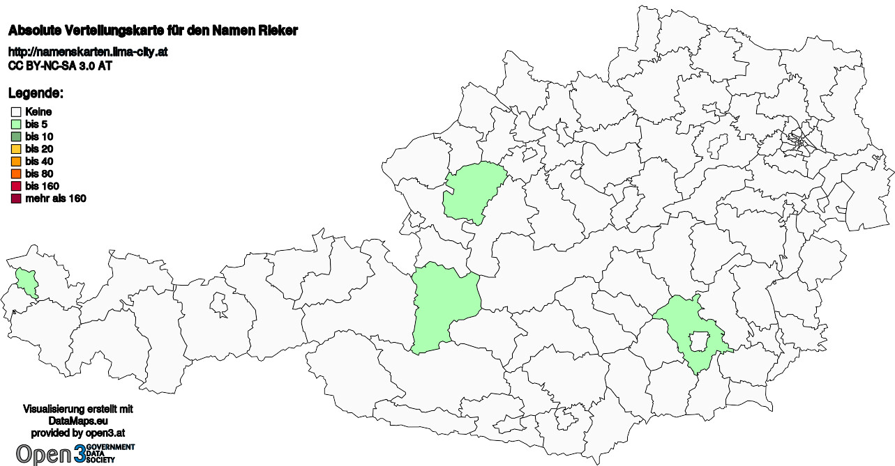 Absolute Verteilungskarten Nachnamen Rieker