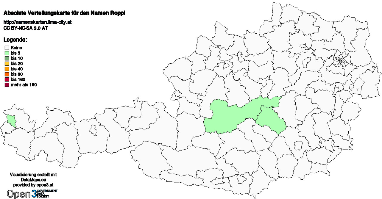 Absolute Verteilungskarten Nachnamen Roppl