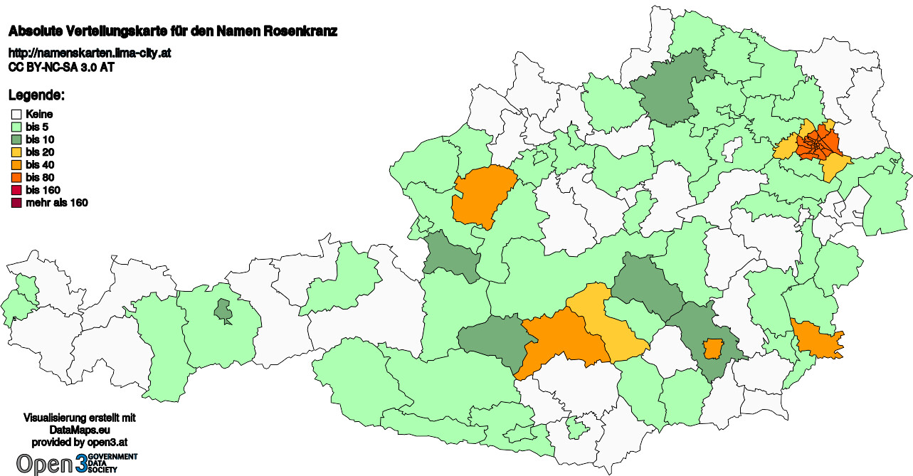 Absolute Verteilungskarten Nachnamen Rosenkranz