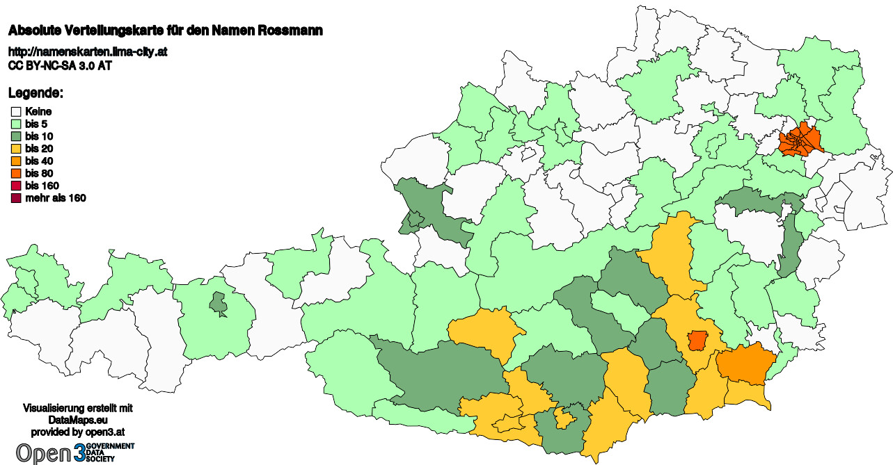 Absolute Verteilungskarten Nachnamen Rossmann