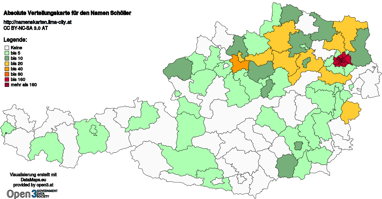 Absolute Verteilungskarten Nachnamen Schöller